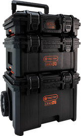 TACTIX 3 ארגזי כלים עם גלגלים