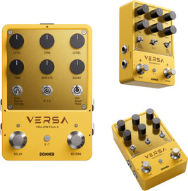 donner פדאל קומבו EC6926 דילי וריברב 3X3 לגיטרה Yellow Fall II כולל Tap Tempo מבית DONNER