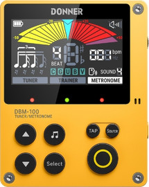 donner DBM100 מטרונום + טיונר במכשיר אחד EC6954 | עם מקצבים ותכניות אימונים | בצבע צהוב מבית DONNER