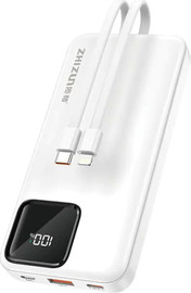 Semicom סוללת גיבוי 10000mAh 22.5W כולל צג וכבל מובנה Semicom סמיקום ZK-19WHITE