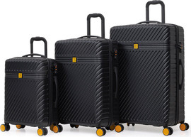 IT סט מזוודות קשיחות מתרחבות 29"+25"+20" בלתי שבירות מסדרת הפרימיום IT דגם Grizzly צבע שחור