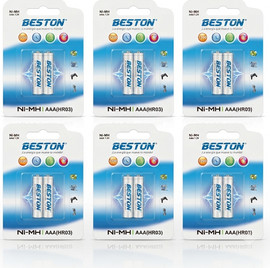 SAKAL מארז 6 זוגות סוללות נטענות AAA 800mAh Ni-MH – עד 1000 מחזורי טעינה