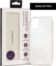 Connecto כיסוי לסמסונג S23 אולטרה שקוף נצנץ - Samsung S23 ultra מבית CONNEKTO
