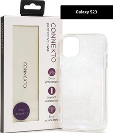 Connecto כיסוי לסמסונג S23 שקוף נצנץ - Samsung S23 מבית CONNEKTO