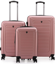Swiss Voyager סט מזוודות קשיחות 3 יח` |29|25|20 Swiss Voyager Winton  בצבע רוז גולד