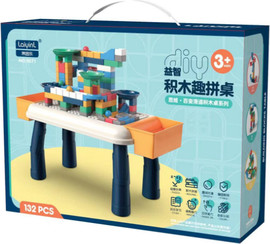 Soft Blocks סופט בלוקס Soft Blocks ערכת שולחן + 132 אבני הרכבה קשיחים