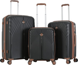 Luan סט 3 מזוודות קשיחות 20"/24"/28" דגם LUXE מבית המותג היוקרתי Luan- שחור