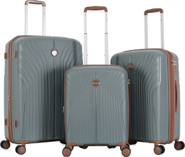 Luan סט 3 מזוודות קשיחות 20"/24"/28" דגם LUXE מבית המותג היוקרתי Luan-אפור ירוק