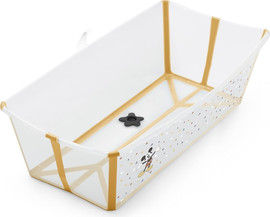 Stokke Flexi Bath X-large אמבטיה מתקפלת גדולה לשימוש בבית ובנסיעות עם פקק משנה צבע - Mickey Celebration