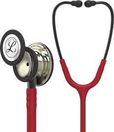 Littmann סטטוסקופ ליטמן קלאסיק 3. צבע בורגונדי מושחר גימור שמפניה.  דגם 5864. ממברנה כפולה. יבוא רשמי לישראל.