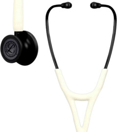 Littmann סטטוסקופ ליטמן קרדיולוגי.  צבע צבע שמנת עם גימור חזה שחור מט וצינור סאטן אלבסטר. דגם 6186.  יבוא רשמי לישראל.