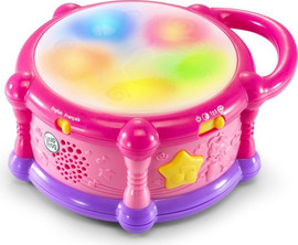 LeapFrog תוף לימוד צבעים, מספרים והפכים מנגן ומאיר דובר עברית - ורוד