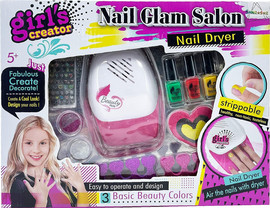 Star Toys ערכת עיצוב ציפורניים מניקור ופדיקור לילדות עם מייבש לק חשמלי ומדבקות עיטור