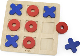 VIGA משחק איקס עיגול קלאסי מעץ מלא