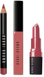 BOBBI BROWN סט מוצרי שפתיים : עפרון שפתיים + שפתון + ליפגלוס