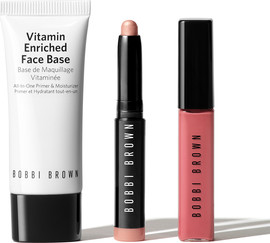 BOBBI BROWN סט מיני צללית + גלוס + מיני ויטמין לחות עם פריימר