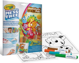 Crayola חוברת צביעה 18 דפים עם 4 טושי פלא לא מלכלכים - דינוזאורים