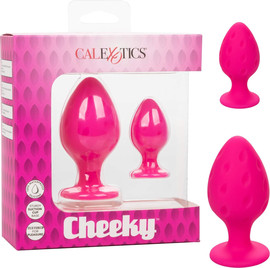 CalExotics סט פלאגים אנאלים מסיליקון עם כוס יוניקה | Cheeky Buttplug | ,ורוד