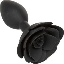 CalExotics פקק אנאלי מסיליקון בצורת פרח | Rose Anal Plug Large | ס"מ 10 | ,שחור