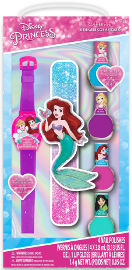 Disney סט נסיכות לקים פצירה ושעון ליפ גלוס