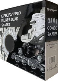 Grow רולר בליידס משולב גלגליות 2ב1 מידה 34-37 דגם Combo Skates2in1 Medium צבע אפור