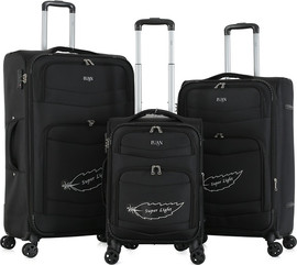 Luan סט 3 מזוודות בד 20"/26"/30" דגם MONACO מבית המותג היוקרתי Luan-שחור