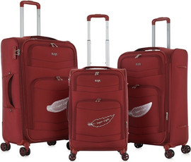 Luan סט 3 מזוודות בד 20"/26"/30" דגם MONACO מבית המותג היוקרתי Luan-בורדו