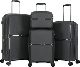 Luan סט 3 מזוודות קשיחות 20"/25"/29" + תיק קוסמטיקה 14" דגם ORLANDO מבית המותג היוקרתי Luan-אפור