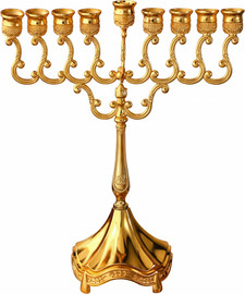 ברוריה TLV חנוכיית אלומיניום בצבע זהב 28x24 ס״מ