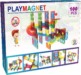 PLAYMAGNET PLAYMAGNET – מסלול כדורים מגנטי לבנייה 100 חלקים