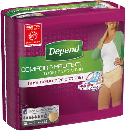 דיפנד Comfort-Protect תחתוני לייקרה סופגים לבריחת שתן, נשים XL, מגה פק