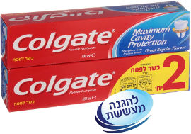 קולגייט אדומה משחת שיניים להגנה מקסימלית מפני עששת