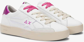 SUN68 נעלי סניקרס SUN68 KATY LEATHER WHITE/FUXIA
