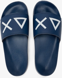 SUN68 כפכפים איטלקיות SUN68 SLIPPERS LOGO NAVY BLUE