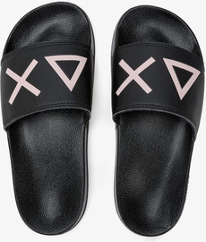 SUN68 כפכפים איטלקיות SUN68 SLIPPERS LOGO BLACK