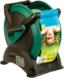 Garden גלגלת נגב פלסטיק איכותית ReelX ירוקה עם צינור גן 20 מ'+אביזרים