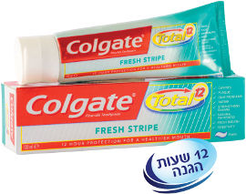 קולגייט טוטל משחת שיניים פסים מרעננים