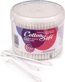 Cotton Soft צימרוני אוזניים פלסטיק בקופסא 300 יחידות