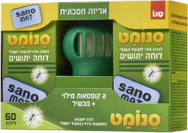 סנו מט דוחה יתושים באמצאות אידוי במכשיר חשמלי