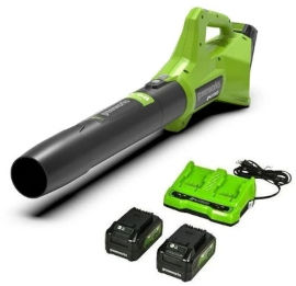 Greenworks מפוח עלים 24V דור 2+שתי סוללות 4Ah + מטען Dual Port 24V (4A) Greenworks