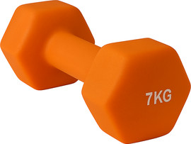 Energym זוג משקולת יד ציפוי ניאופרן 7 קילו צבע כתום (2 יח')