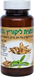 נופר מוצרים טבעיים ליקוריץ - תערובת צמחית המבוססת על מיצוי ליקוריץ הידוע כמסייע לטיפול טבעי במחלות לב וכלי דם ולהורדת לחץ הדם
