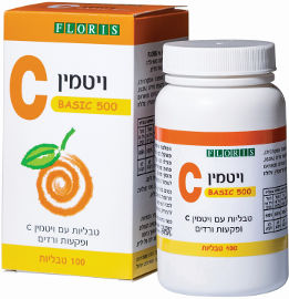 פלוריש טבליות עם ויטמין C ופקעות ורדים