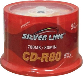 Silver Line סט של 50 דיסקים CAKE 50 CD-R 80 Min 700MB 52x מבית Silver Line