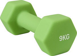 Energym זוג משקולת יד ציפוי ניאופרן 9 קילו צבע ירוק בהיר (2 יח')
