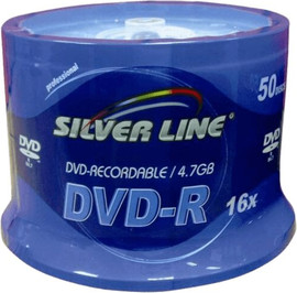 Silver Line סט של 50 דיסקים CAKEX16-R DVD-R/+R 4.7GB X16 מבית Silver Line