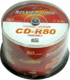 Silver Line סט של 50 דיסקים CAKE50 CD-R80 CAKE PRINTABLE מבית Silver Line