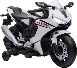 I AM Toys אופנוע ממונע 12V לילדים דמוי הונדה Honda CBR 1000RR עם אורות, קולות מנוע וגלגלי עזר ונסיעה לשני הכיוונים - אדום
