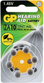 GP סוללות למכשיר שמיעה ZA-10