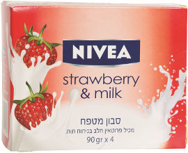 NIVEA סבון מטפח מכיל פרוטאין בניחוח תות